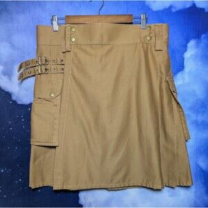 Khaki Utility Pocket Kilt Size 36 Techwear Festival Punk UT Kilts Scotland